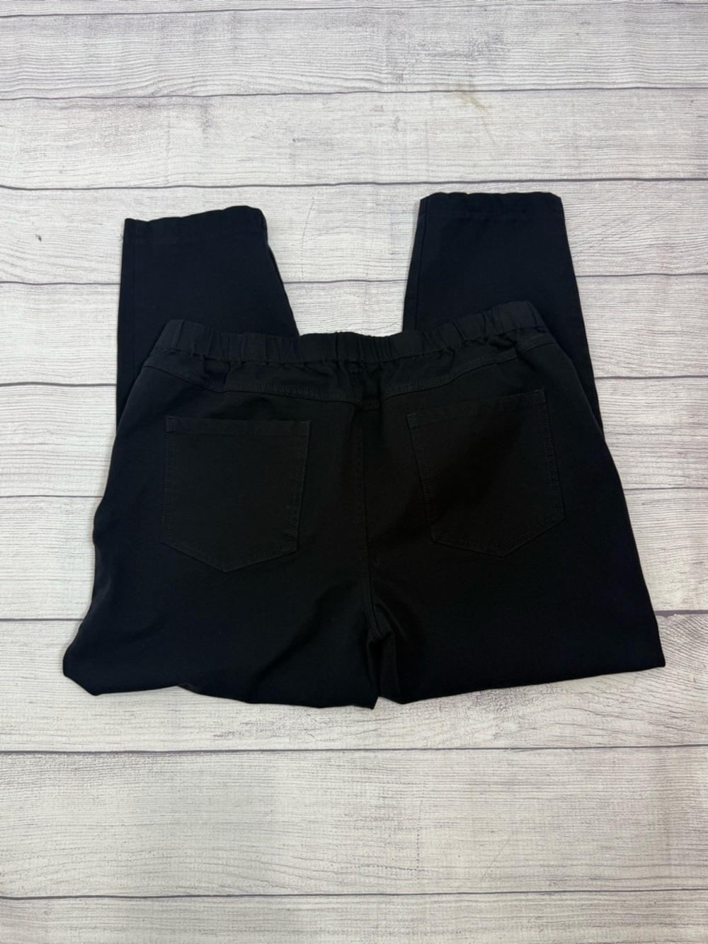 Isaac Mizrahi Live Black Pants Elastic Waist Stretch Ankle Size 14P Petite - Picture 10 of 11